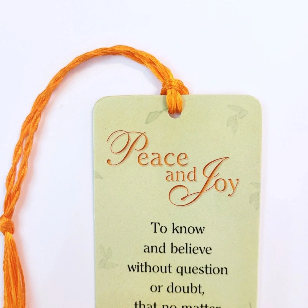 Vintage Y2K Peace & Joy Bookmark Helen Steiner Rice Psalm floral 2006 CAG BML651